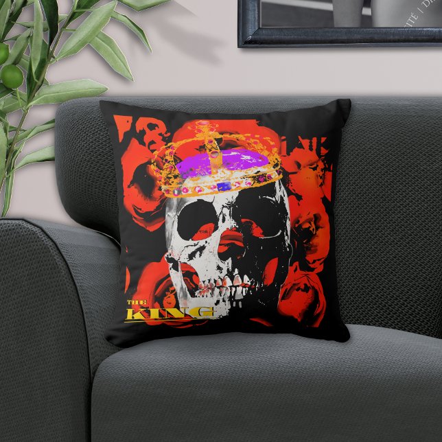 Gothic Skull Red Roses Cushion (Creator Uploaded)