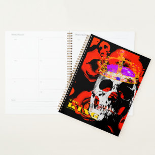 Gothic Skull Red Roses Planner