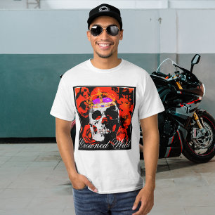 Gothic Skull Red Roses T-Shirt