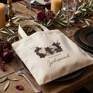 Gothic Skull & Rose Bridesmaid Mini Tote Bag