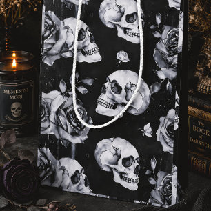 Gothic Skull & Roses Dark Romantic Medium Gift Bag