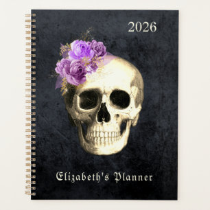  Gothic Skull Roses Personalised 2026 Planner