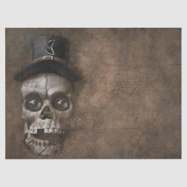 Gothic Skull Rustic Decoupage Tissue Paper (Front)