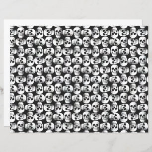 Gothic Skull Scary Black And White Pattern Design