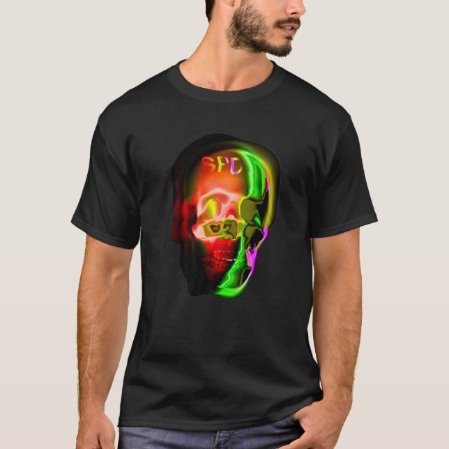 Gothic Skull Skeleton Abstract T-Shirt (Front)