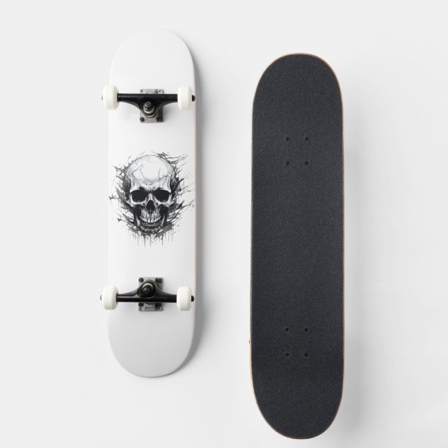 Gothic Skull Skeleton Skateboard (Front)