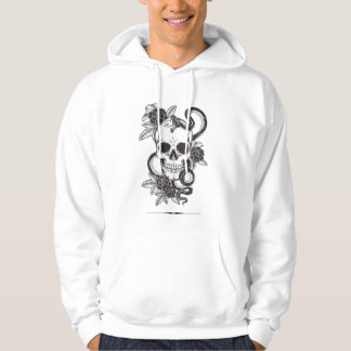 Gothic Skull & Snake with Flowers Hoodie | Vintage