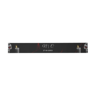Gothic Skull Spider Candle - Dark Moody Halloween Invitation Belly Band