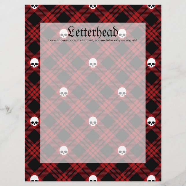 Gothic Skull Tartan Plaid (Front)
