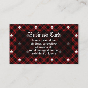 Gothic Skull Tartan Plaid Business Card