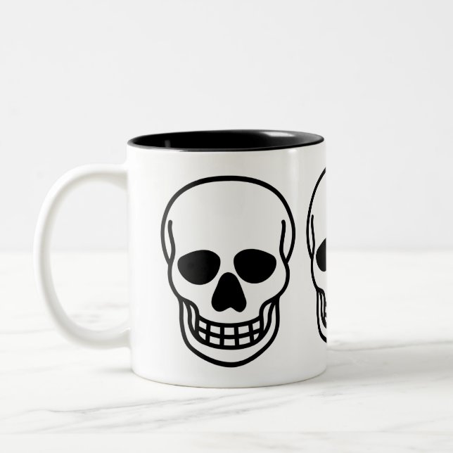 Gothic Skull Two-Tone Coffee Mug (Left)