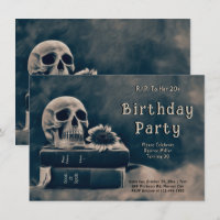 Gothic Skull Vintage Books Macabre RIP To Her 20s