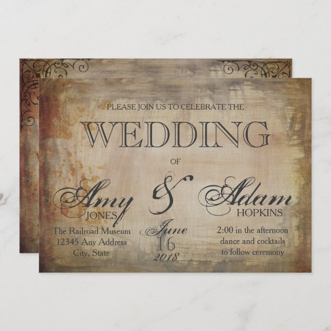 Gothic Skull Wedding Invitation (Front/Back)