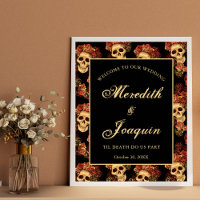Gothic Skull Welcome to Our Halloween Wedding