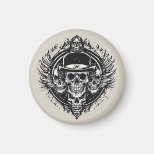 Gothic Skull Wings Decor For Goth Lovers Fridge Magnet