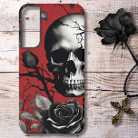 Gothic Skull with Black Rose  Samsung Galaxy Case<br><div class="desc">Dare to defy convention with this exclusive skull and black rose cell phone case, a captivating fusion of edgy design and striking beauty. This case is not just a protective shield for your phone; it's a bold statement that combines the mystique of a skull with the timeless allure of a...</div>