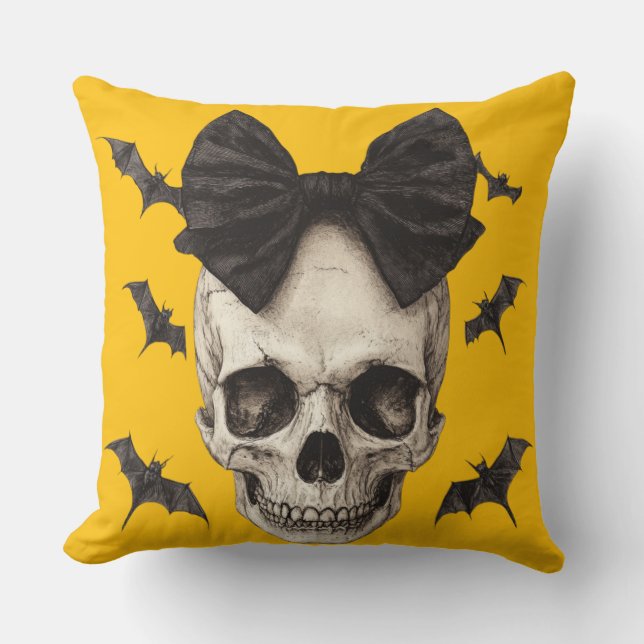 🦇 Gothic Skull with Node Cushion (Front)