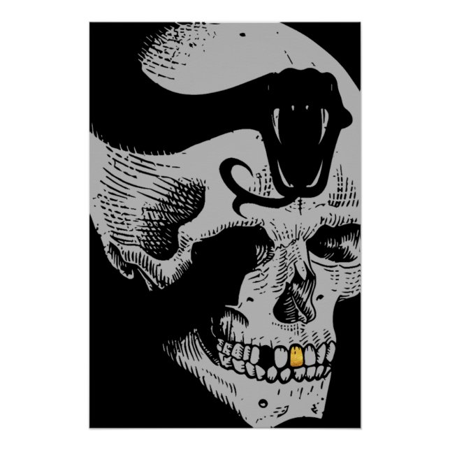 Gothic Skull with Snake Poster (Front)
