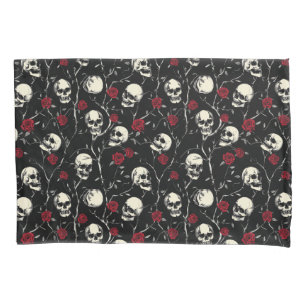 Gothic Skulls and Roses Bedding Pillowcase