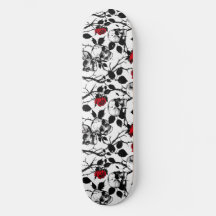 Gothic Skulls and Roses Skateboard
