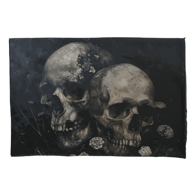 Gothic Skulls Bedding  Pillowcase (Front)
