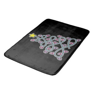 Gothic Skulls Christmas Tree Bath Mat