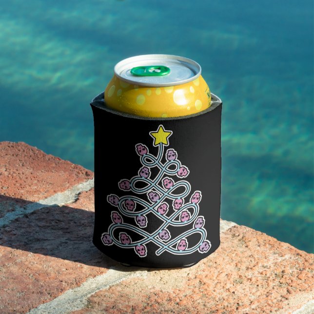 Gothic Skulls Christmas Tree Cosy Can Cooler (In Situ Pool)