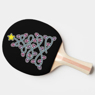 Gothic Skulls Christmas Tree Ping Pong Paddle