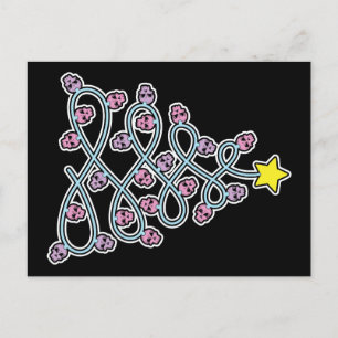 Gothic Skulls Christmas Tree Postcard