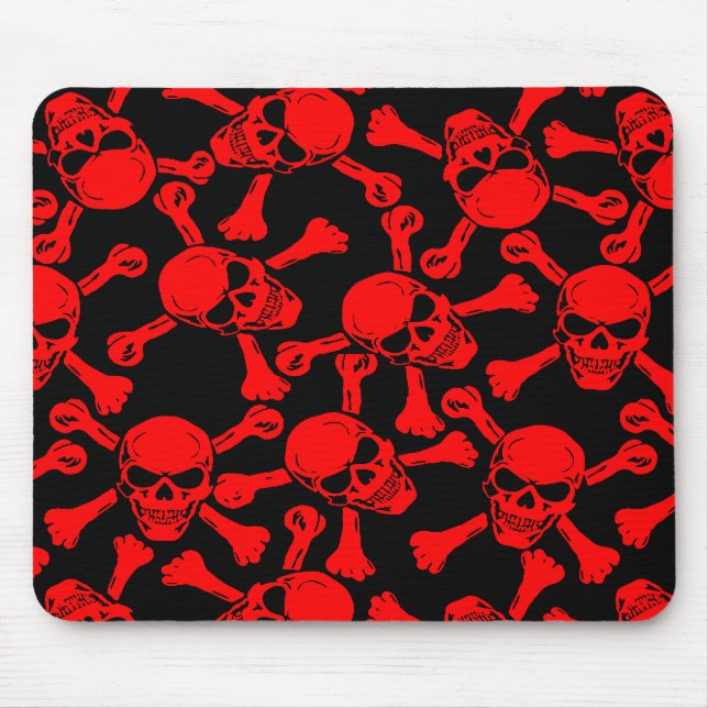 GOTHIC SKULLS CROSSBONES PATTERN MOUSE PAD (Front)