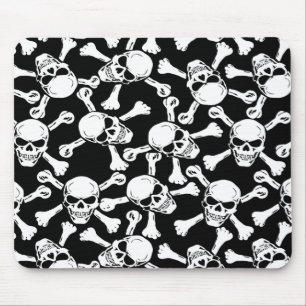 GOTHIC SKULLS CROSSBONES PATTERN MOUSE PAD