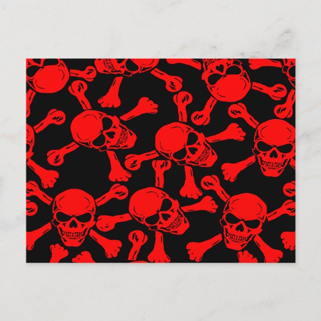 GOTHIC SKULLS CROSSBONES PATTERN POSTCARD (Front)