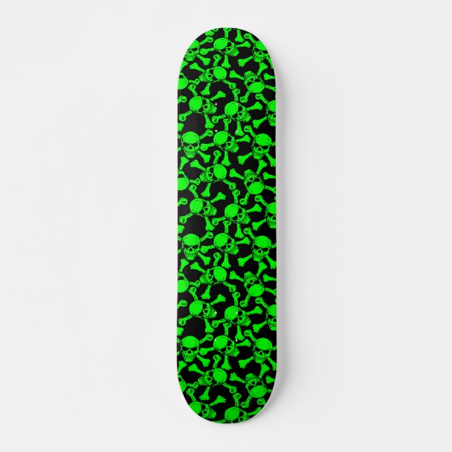 GOTHIC SKULLS CROSSBONES PATTERN SKATEBOARD (Front)