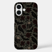 Gothic Skulls, Crows & Roses Pattern