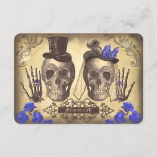 Gothic Skulls Day of The Dead Wedding RSVP cards