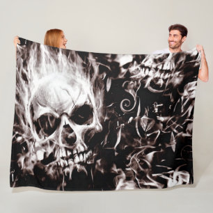 Gothic Skulls Extreme Airbrush Art Fleece Blanket