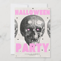 Gothic Skulls Halloween Party Invitation 