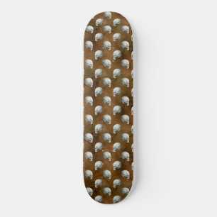 Gothic Skulls on Copper Skateboard