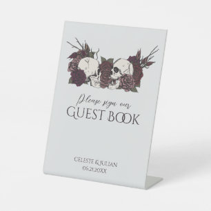 Gothic Skulls & Roses Guest Book Sign