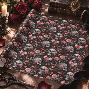 Gothic Skulls & Roses Witchcraft Wrapping Paper