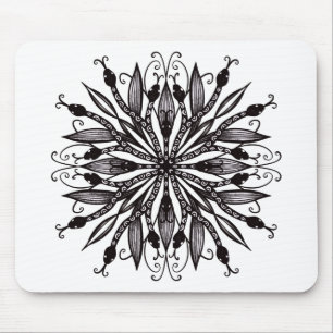 Gothic Snakes Creepy Black And White Mouse Pad