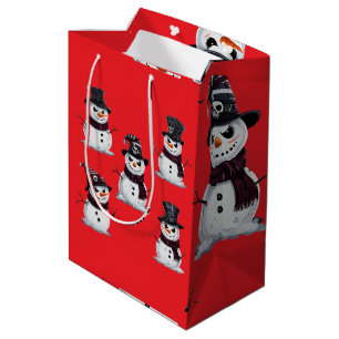 Gothic Snowman Medium Gift Bag