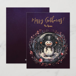 Gothic Snowman Xmas Holiday Card