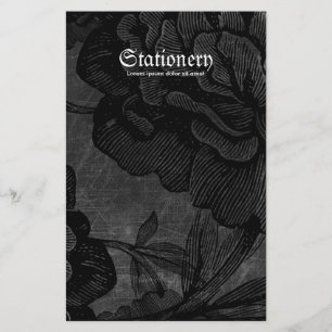 Gothic Spider On Flower Stationery