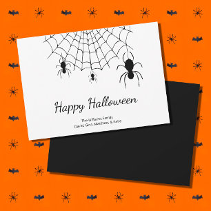 Gothic Spiders Simple Happy Halloween Holiday Card