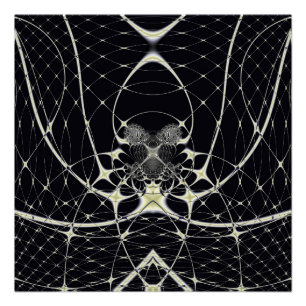 Gothic Spiderweb Abstract Gold Pattern Poster