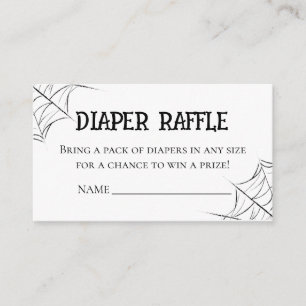 Gothic Spiderweb Diaper Raffle Baby Shower Insert 