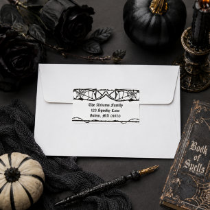 Gothic Spiderweb Personalised Halloween Label