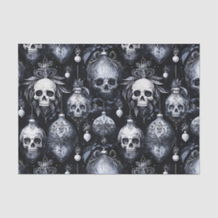 Gothic Spooky Christmas Skulls Tissue Paper