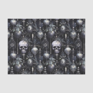 Gothic Spooky Christmas Skulls Tissue Paper